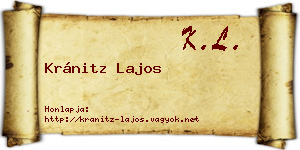 Kránitz Lajos névjegykártya