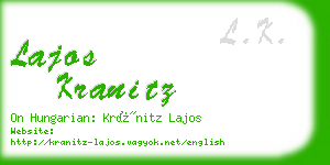 lajos kranitz business card